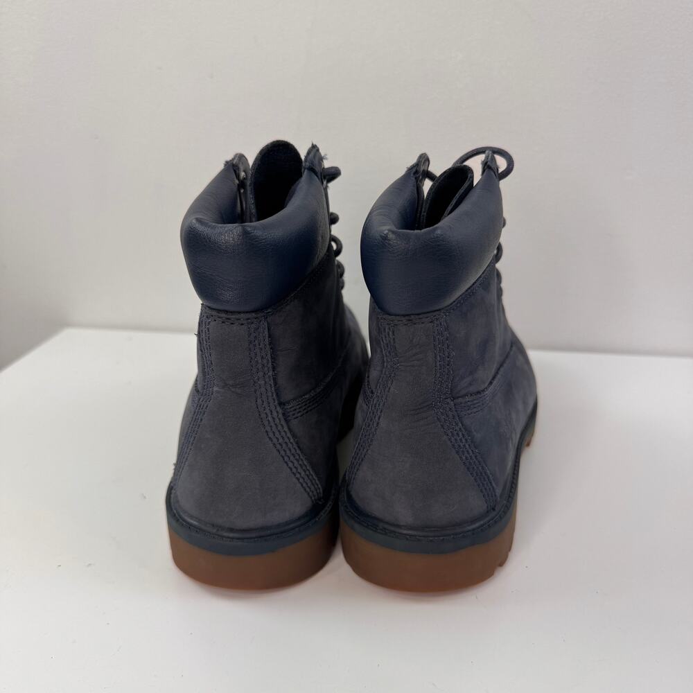TIMBERLAND Boys Boots 6 Navy Blue Nubuck Premium Waterproof 6" Combat Boot 3793A - Picture 6 of 9